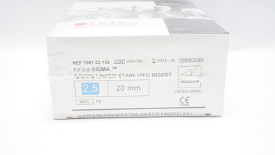 DePuy 1581-22-120 Sigma Cross-Linked Stabilized Insert 20mm, Size 2.5 (x)